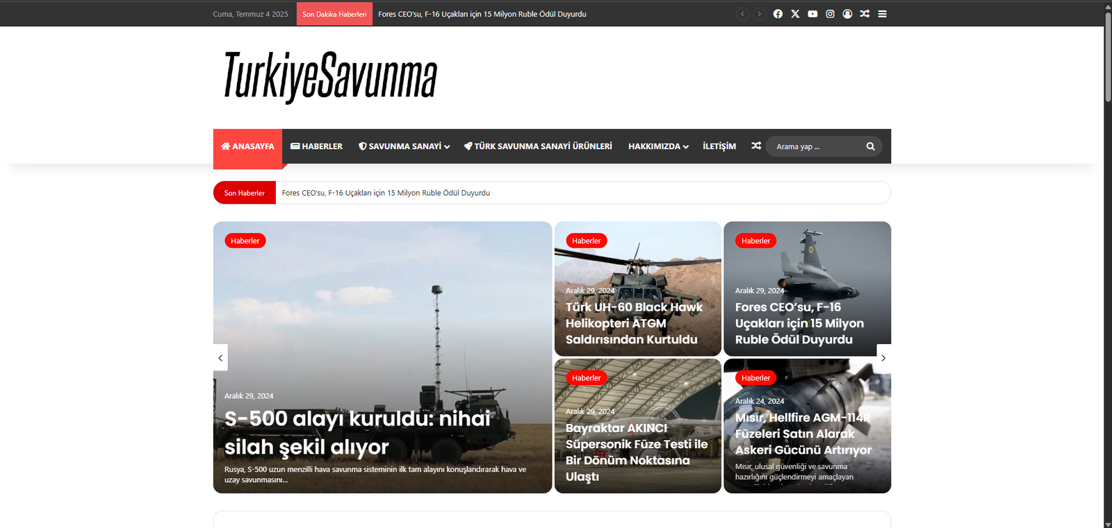 TurkiyeSavunma.net – Yerli Savunma Teknolojileri Dijital Platformu